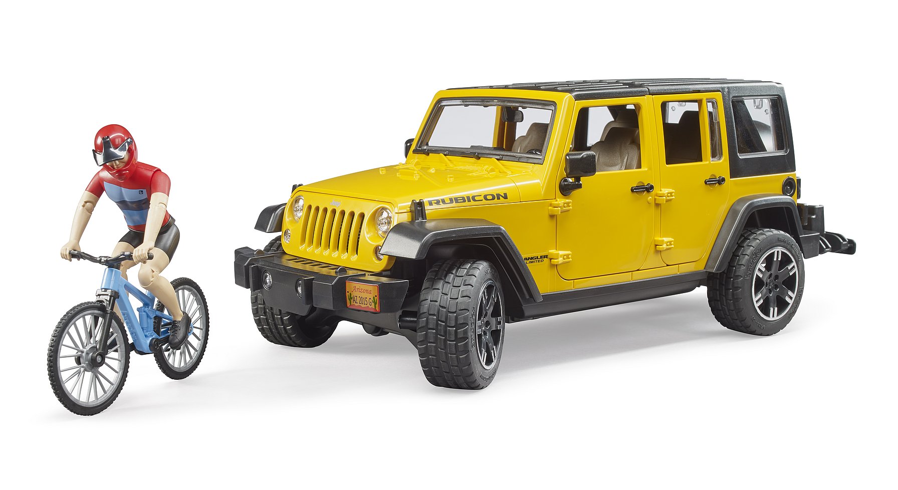 Bruder 02543 - Jeep Wrangler Rubicon mit Mountainbike und Fahrer