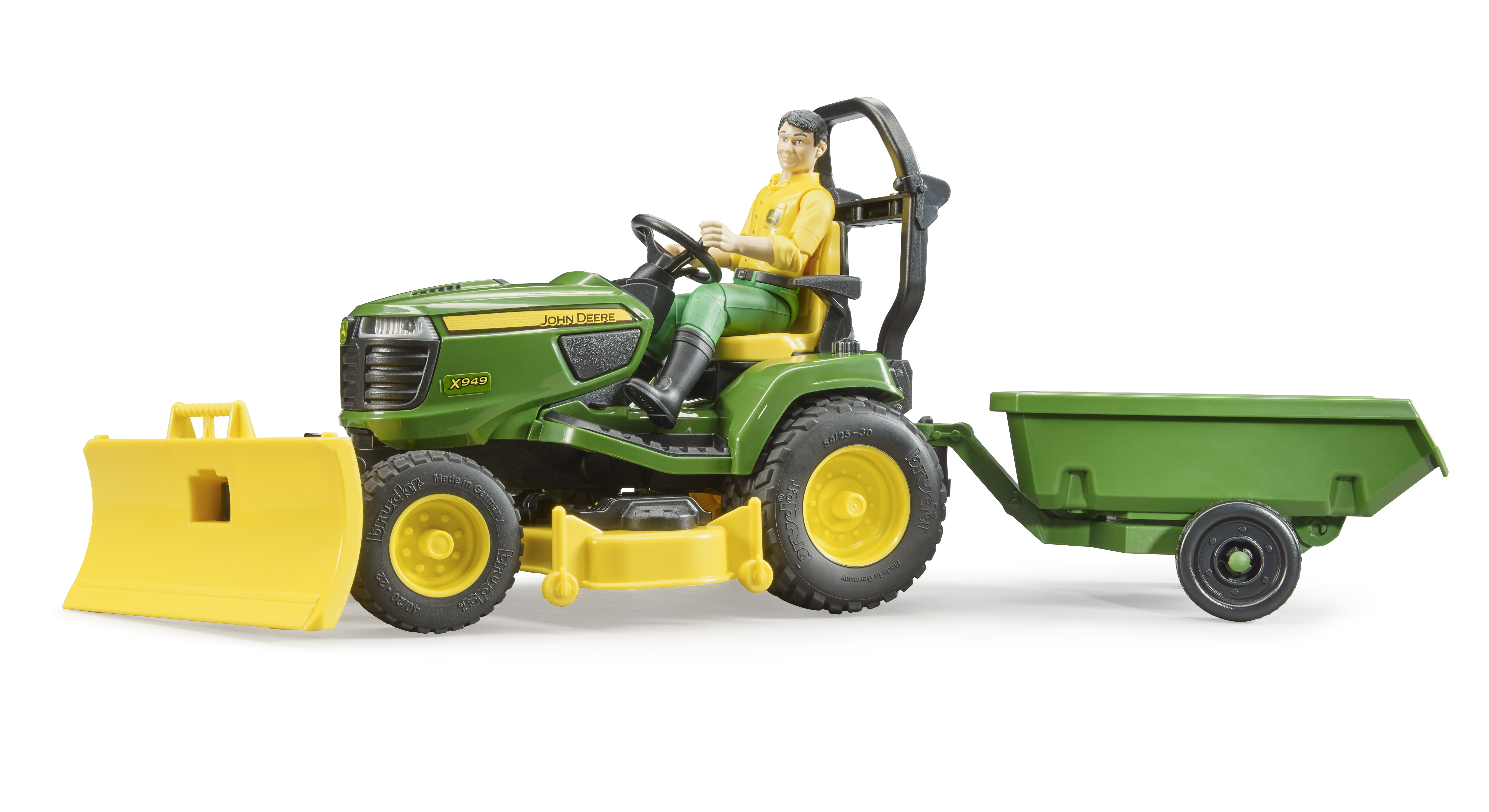 Bruder 62104 - John Deere Aufsitzrasenmäher Gärtner Hänger Bruder 62104 - John Deere Aufsitzrasenmäher Gärtner Hänger