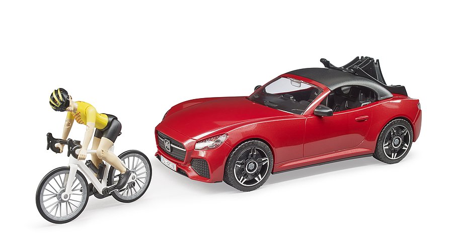 Bruder 03485 Roadster mit Rennrad und Radfahrer Bruder 03485 Roadster mit Rennrad und Radfahrer